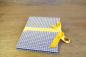 Preview: Leporello blue and white checked with yellow bow